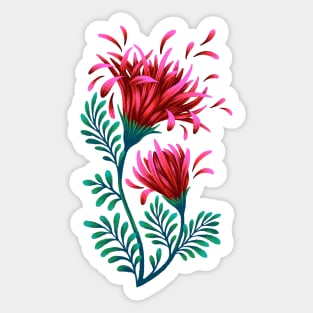 Daisies - Red / Green / Black Sticker